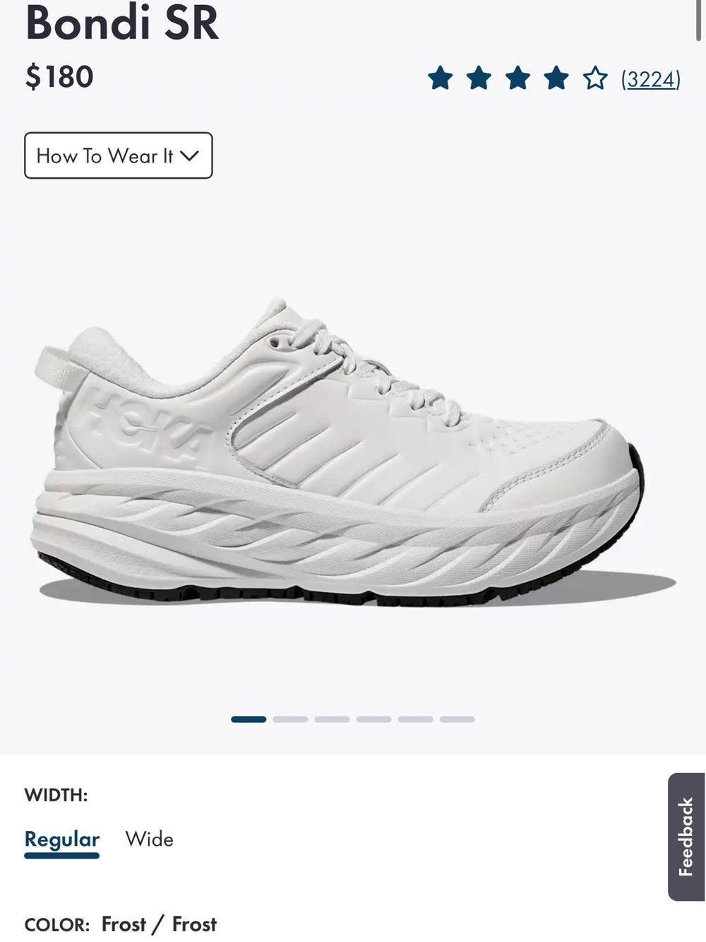 Women’s Hoka Bondi SR Frost/White